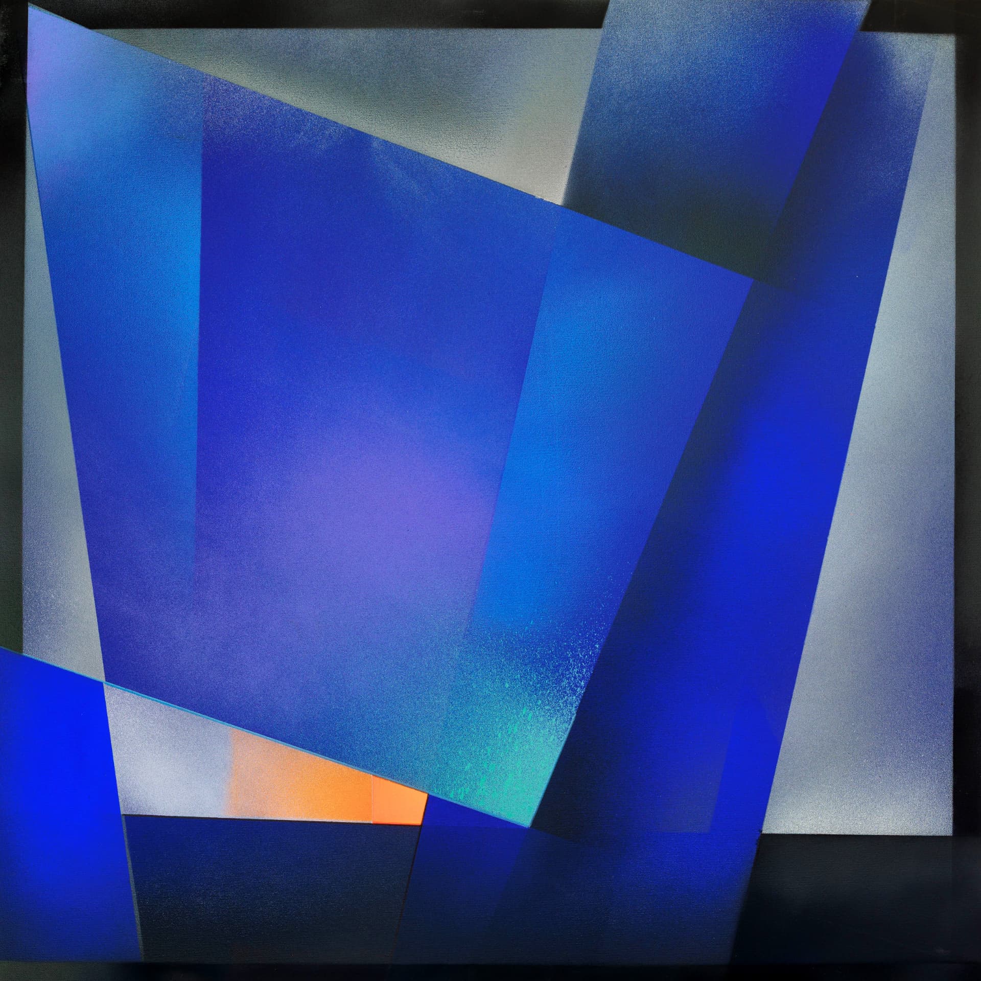 Hidden Persuaders, square abstract painting by Jorge Engel