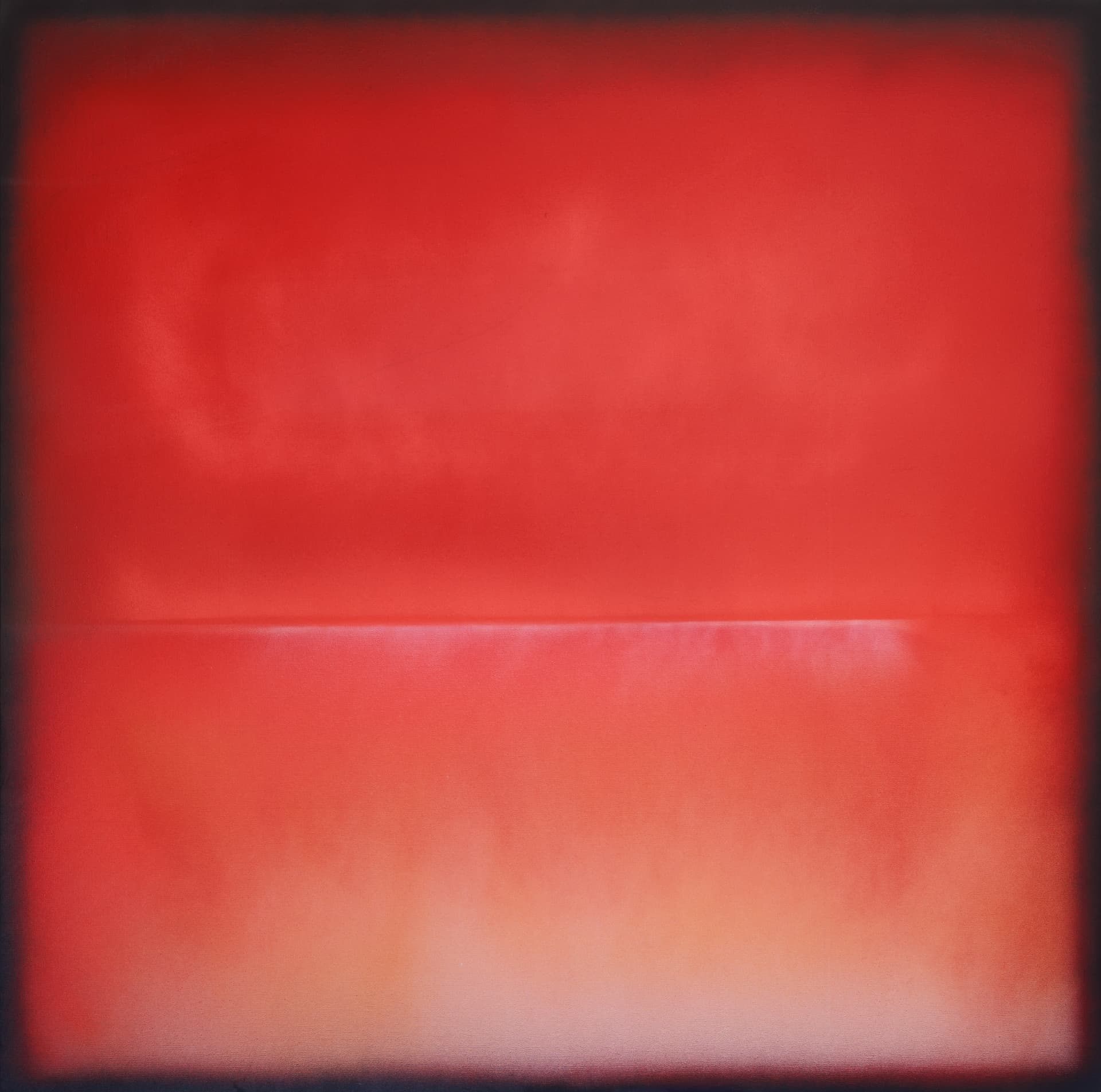 Red Alert, square abstract painting by Jorge Engel
