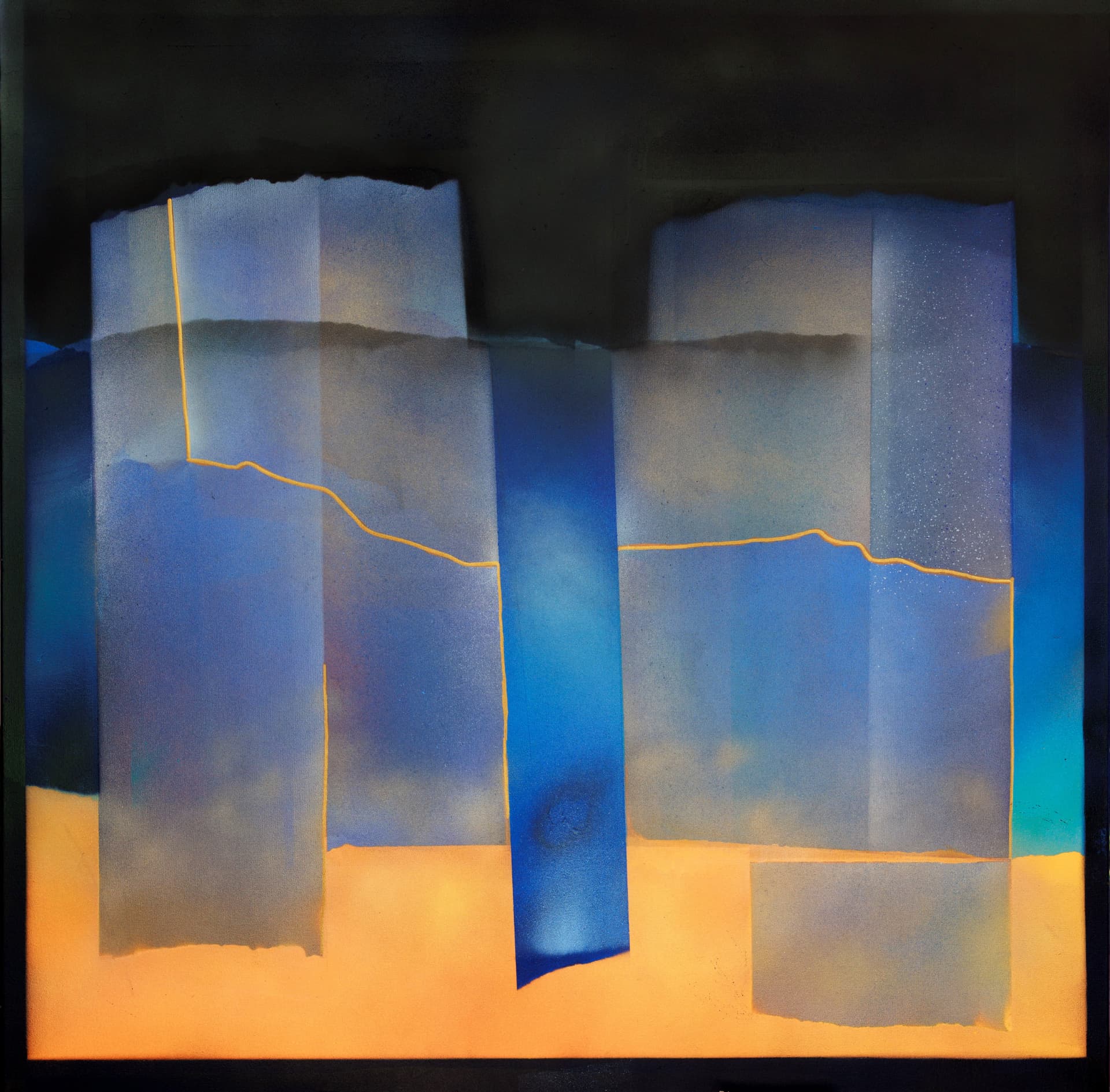 Dancing Fools, square abstract painting by Jorge Engel